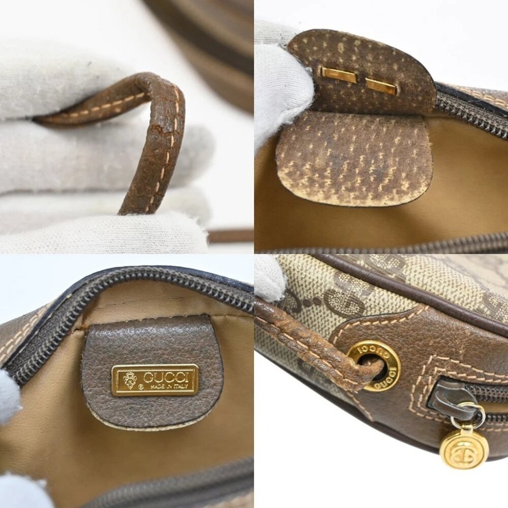 GUCCI GG Pattern Sherry Line Mini Shoulder Bag PVC Leather Beige Brown - Picture 9 of 14